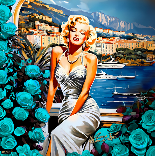 Boris Dondé Silk Scarf - Marilyn in Blue